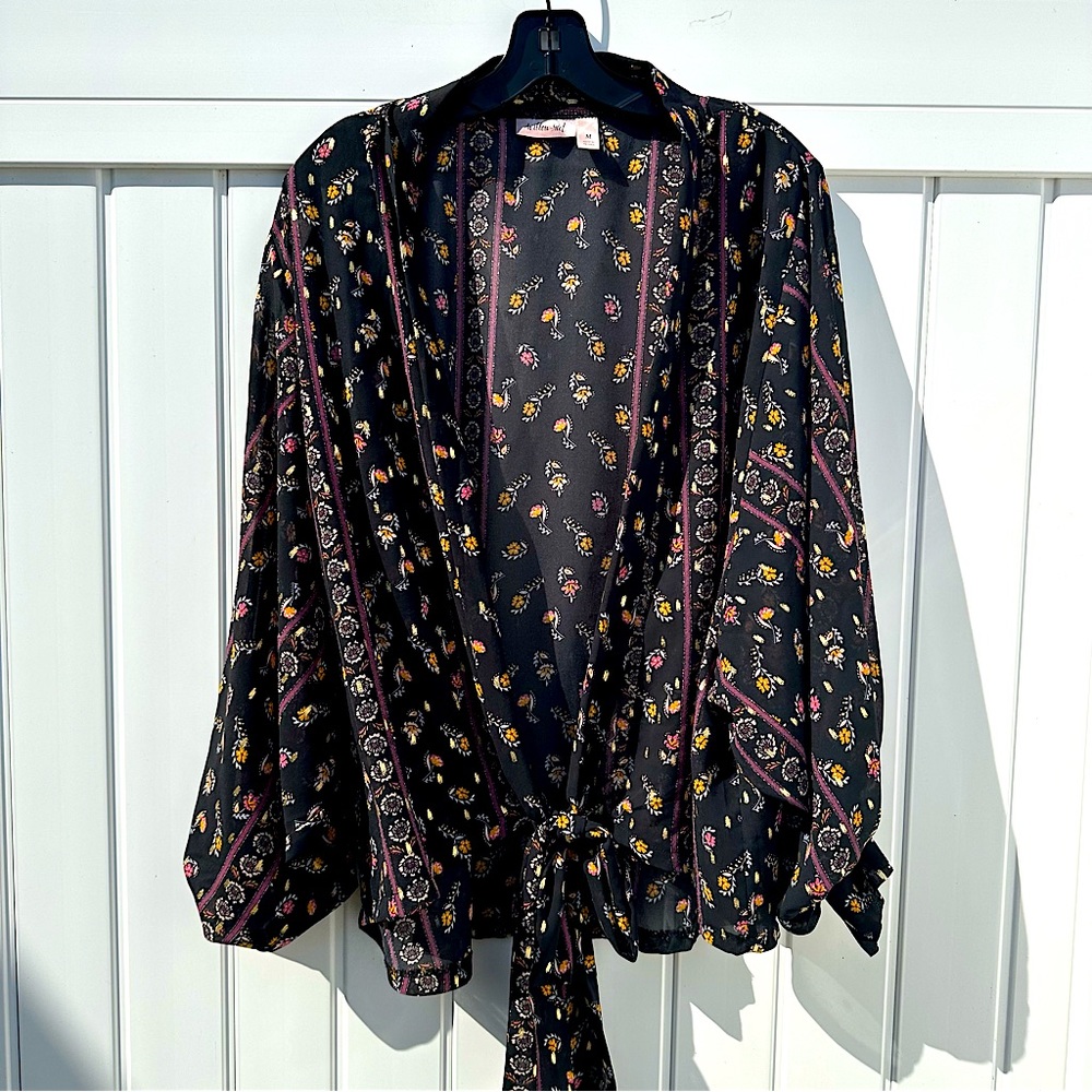 Willow & Root metallic chiffon kimono